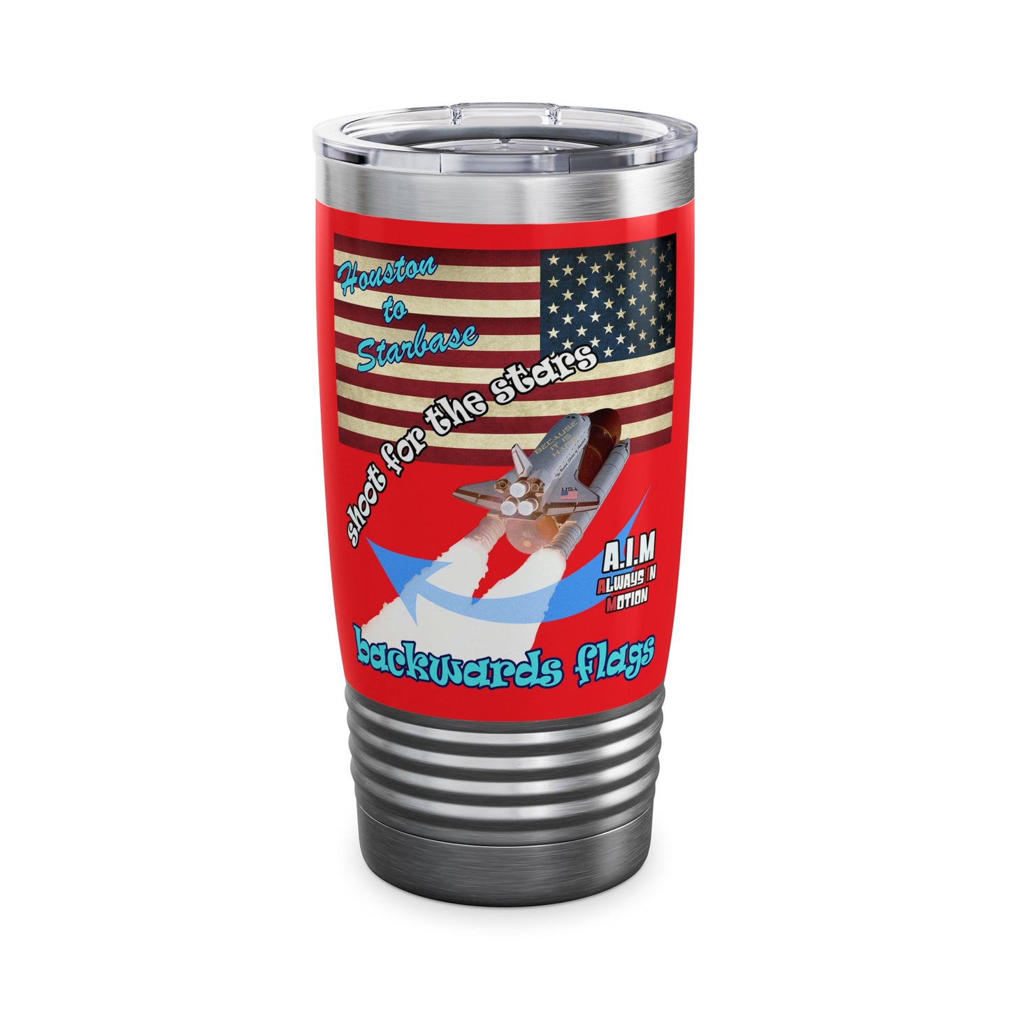 shoot for the stars - Ringneck Tumbler, 20oz (red)