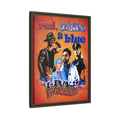 rw&b lives matter - framed canvas art (burnt orange)