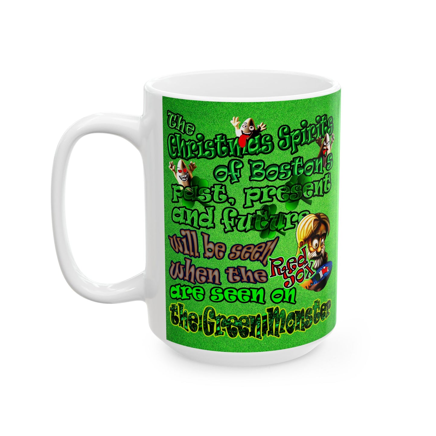 christmas spirits of boston - White Mug (green turf)
