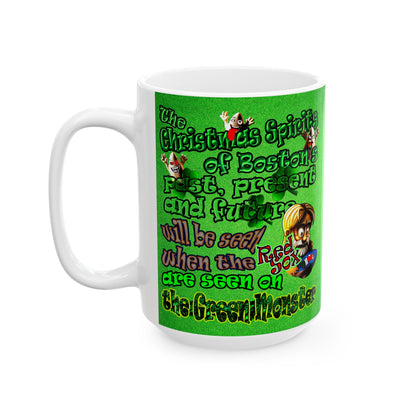 christmas spirits of boston - White Mug (green turf)
