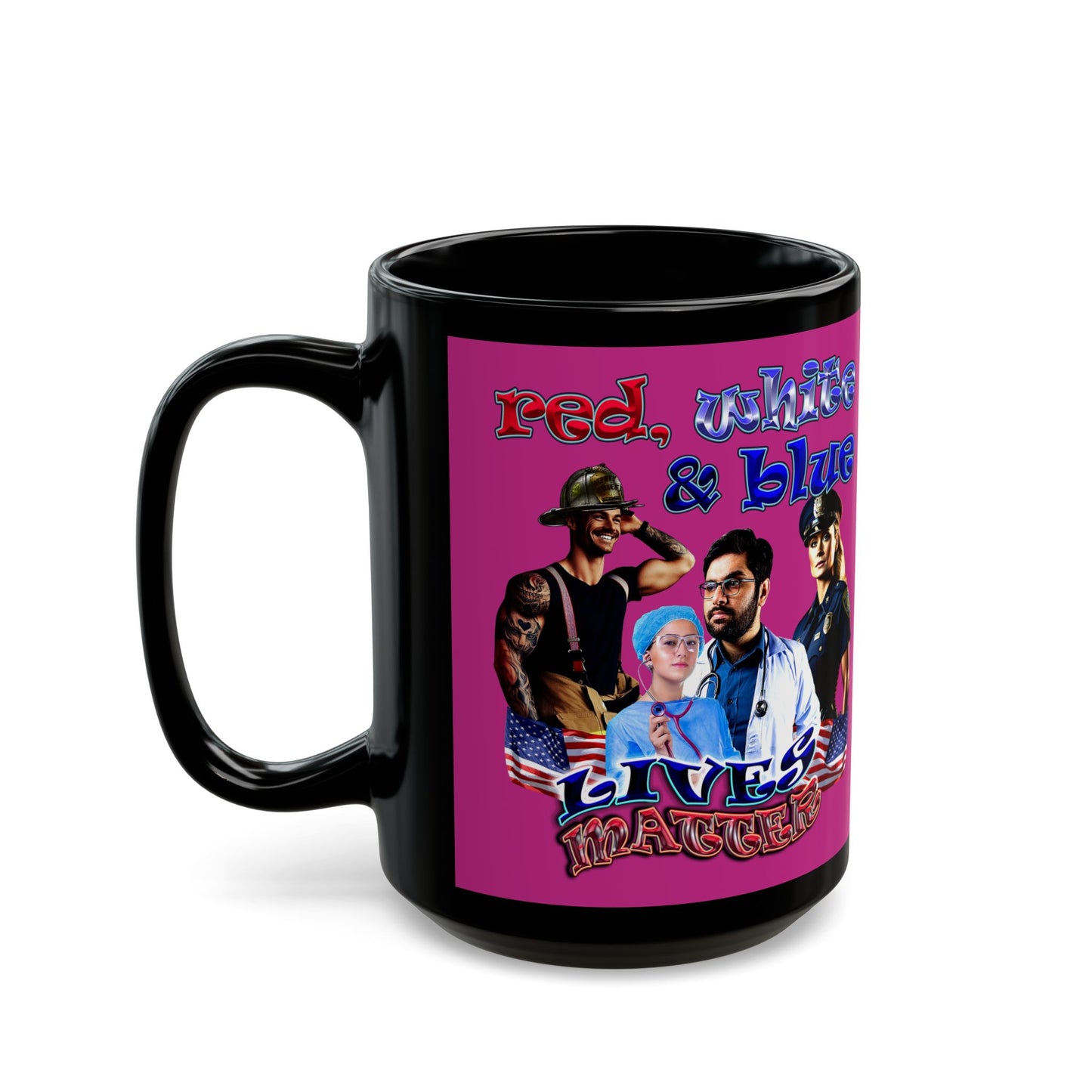 rw&b lives matter - Black Mug (pink)
