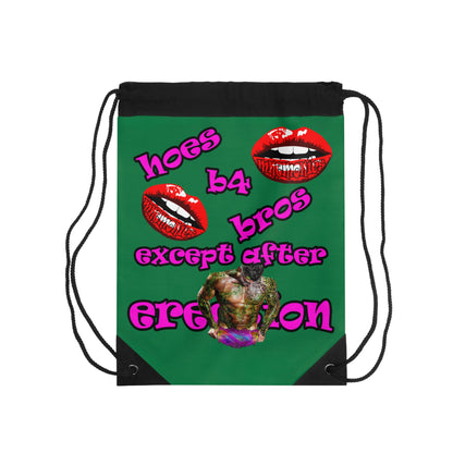 hoes b4 bros - Drawstring Bag (dark green)