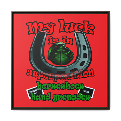 my luck - framed canvas art (red)