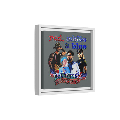 rw&b lives matter - framed canvas art (dark grey)