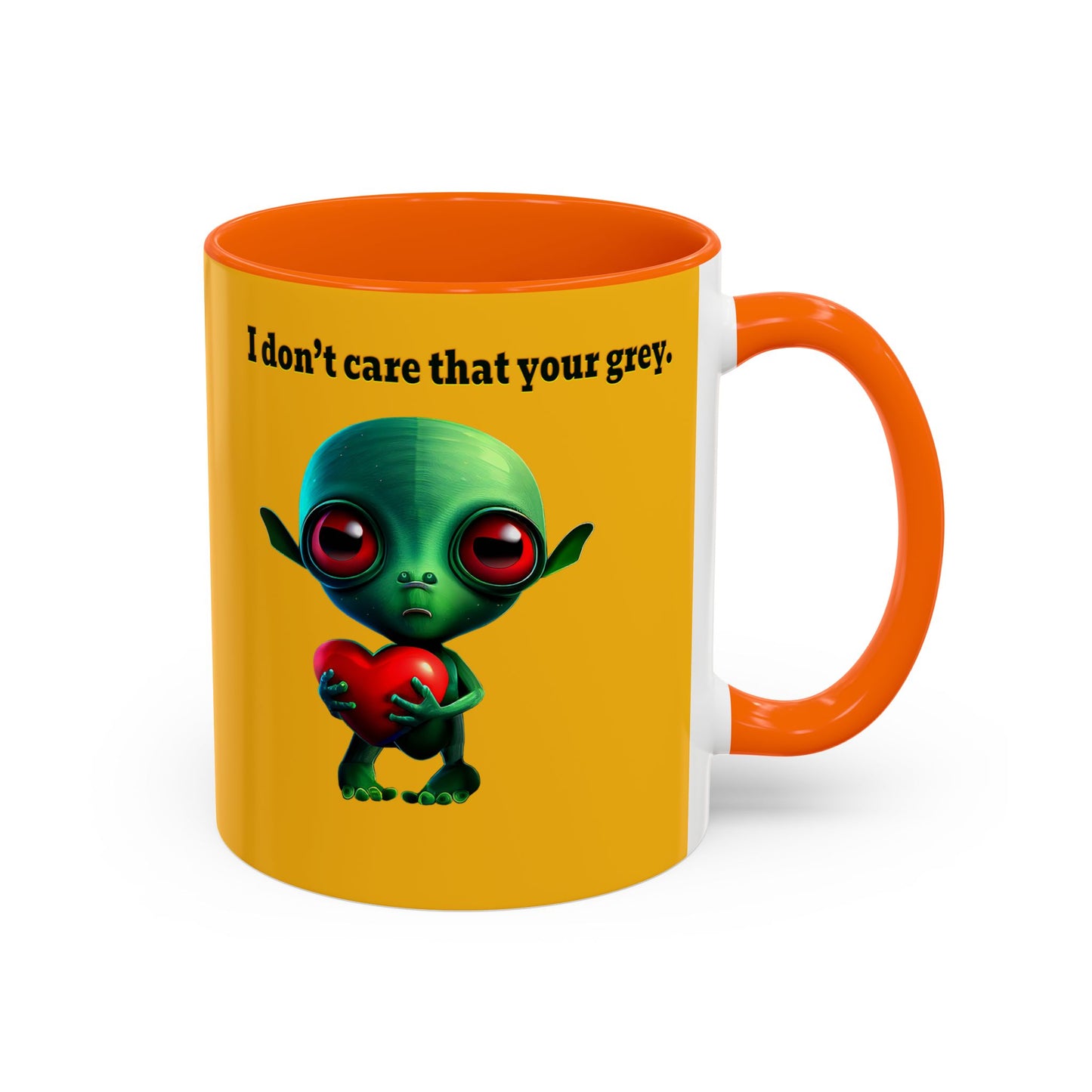 I don't care that your grey - Accent Mug (yellow)