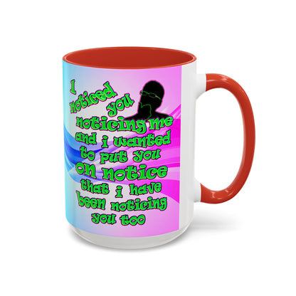 noticed you noticing - Accent Mug (light blue-pink wave)