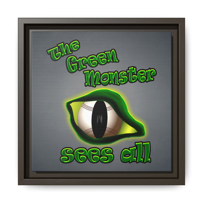 green monster - framed canvas art (grey-light grey)