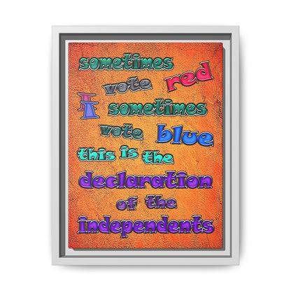 declaration of the independents - framed canvas art (burnt orange)