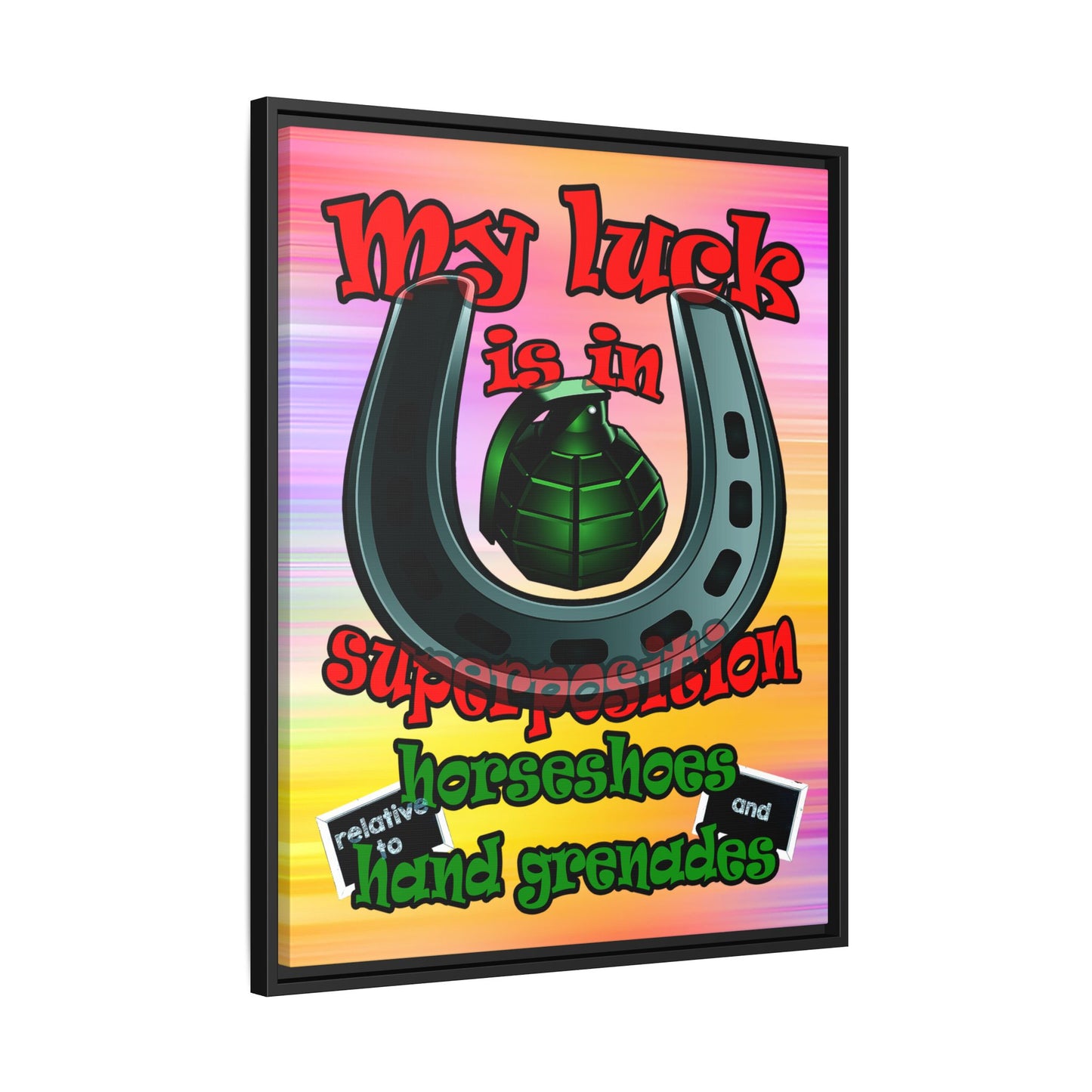 my luck - framed canvas art (color blur)