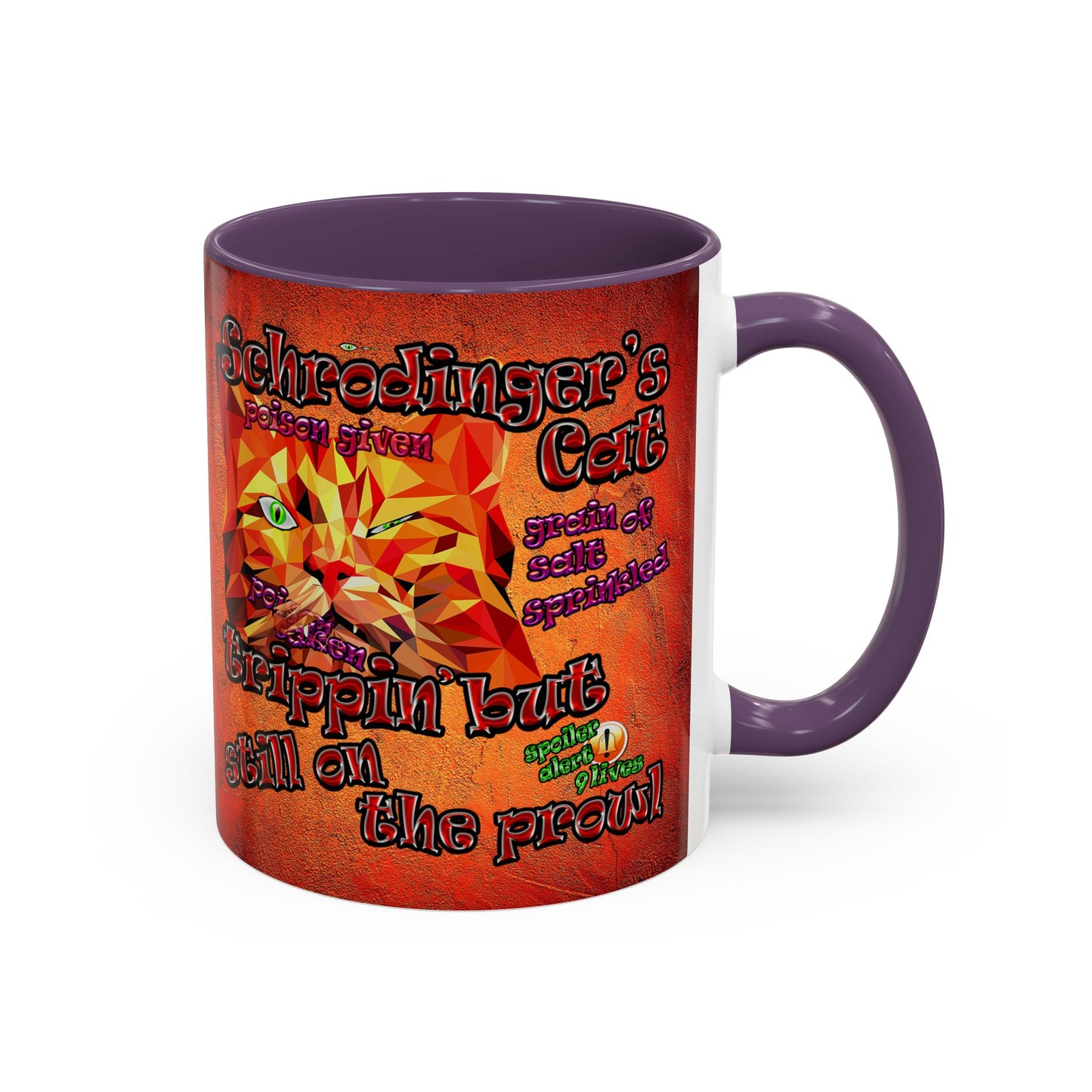 schrodinger's cat - Accent Mug (burnt orange)