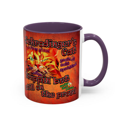 schrodinger's cat - Accent Mug (burnt orange)