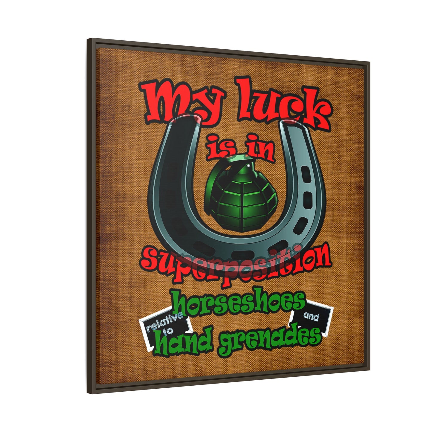 my luck - framed canvas art (brown papyrus)