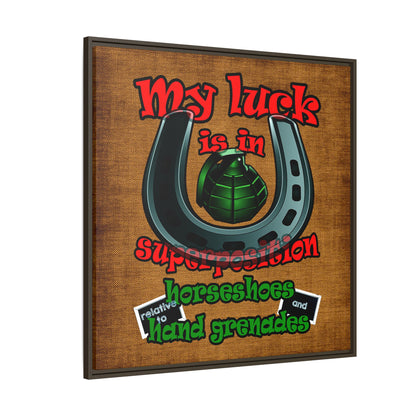my luck - framed canvas art (brown papyrus)