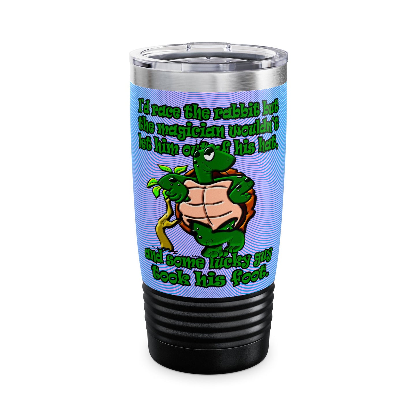 turtle race - Ringneck Tumbler, 20oz (light blue-purple wave)