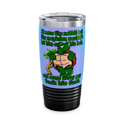 turtle race - Ringneck Tumbler, 20oz (light blue-purple wave)