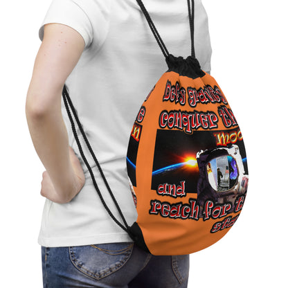 defy conquer reach - Drawstring Bag (crusta)