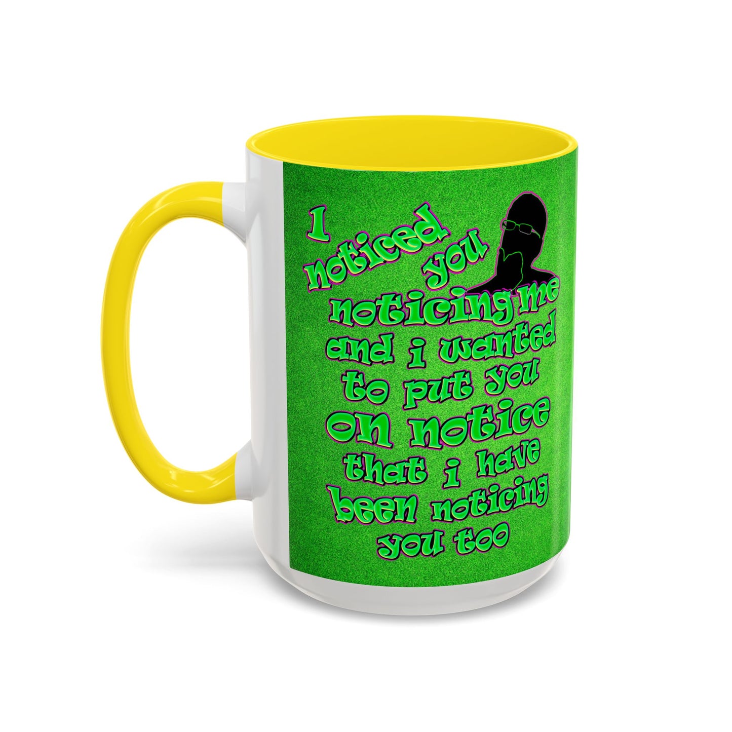 noticed you noticing - Accent Mug (green turf)
