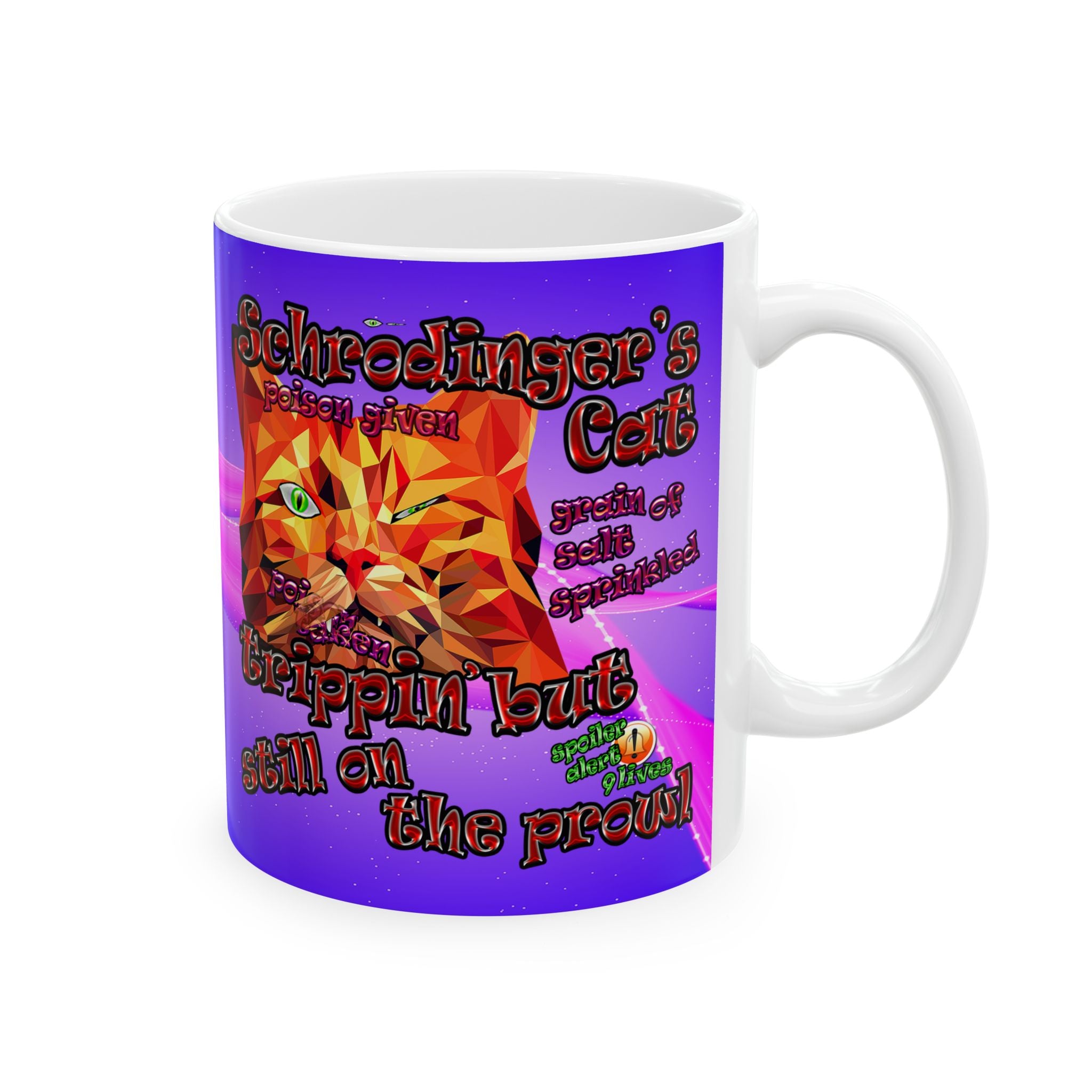 schrodinger's cat - White Mug (purple-pink wave)