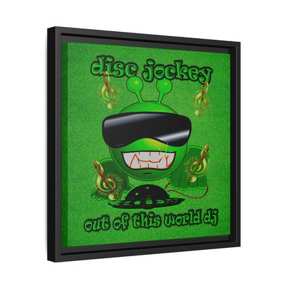 disc jockey - framed canvas art (green turf)