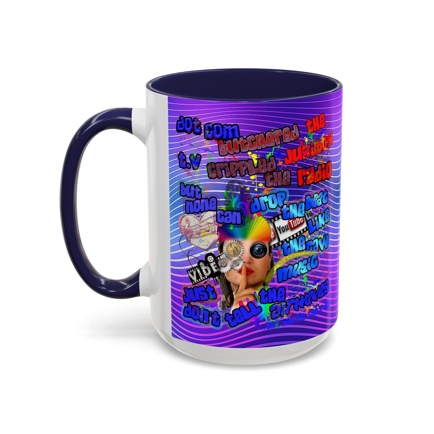 drop the beat - Accent Mug (purple wave)