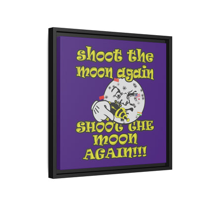 shoot the moon again - framed canvas art (purple)