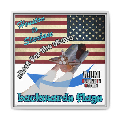 shoot for the stars - framed canvas art (white)