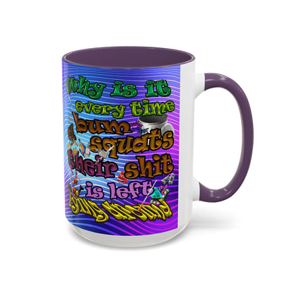 the bum's shit - Accent Mug (purple wave)