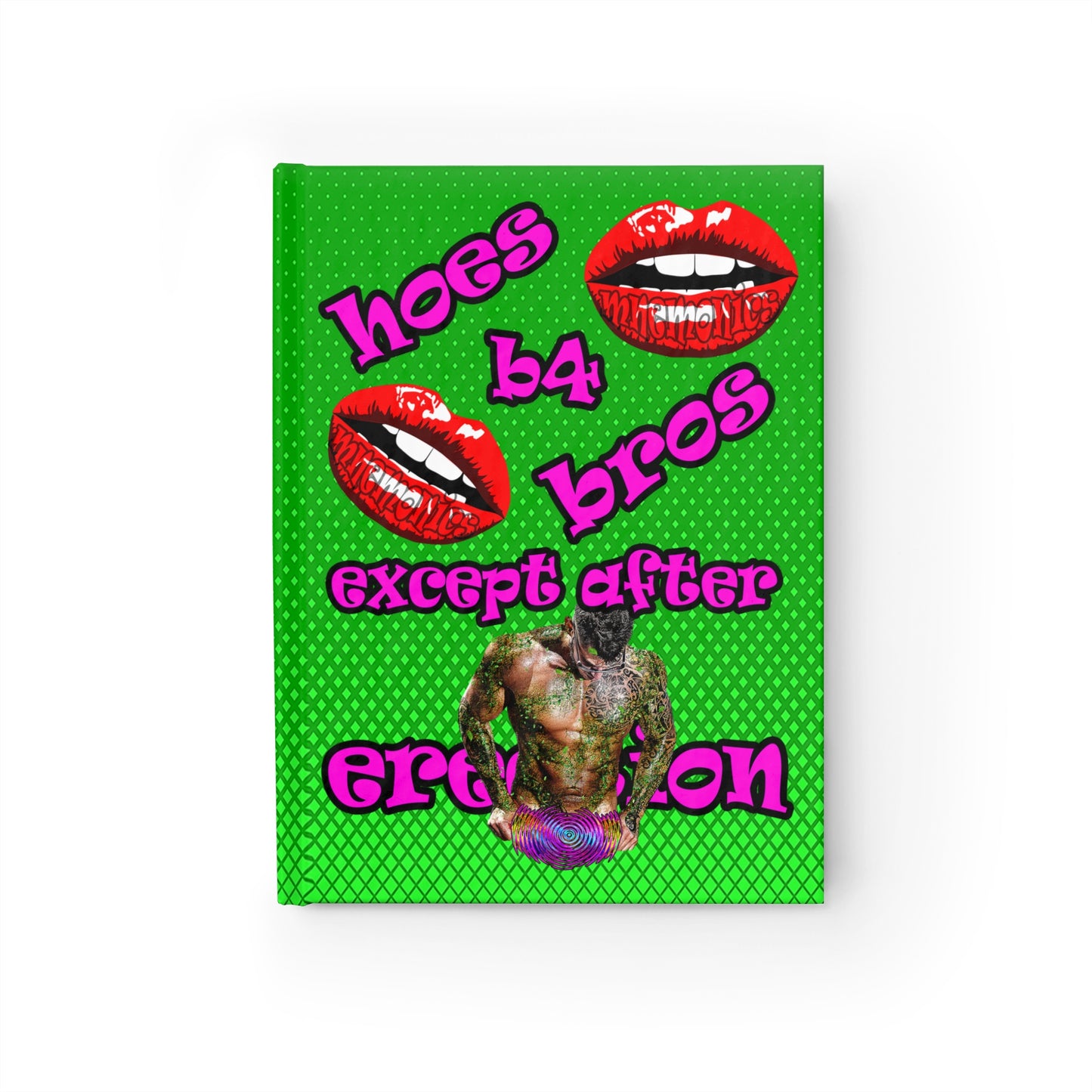 hoes b4 bros - journal-lined (logo green)