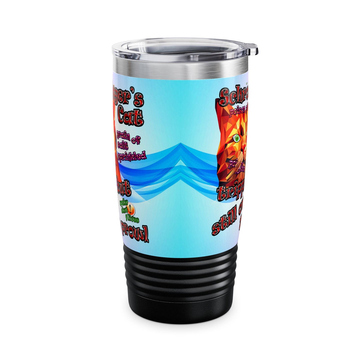 schrodinger's cat - Ringneck Tumbler, 20oz (light blue-pink wave)