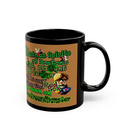 christmas spirits of boston - Black Mug (light brown)