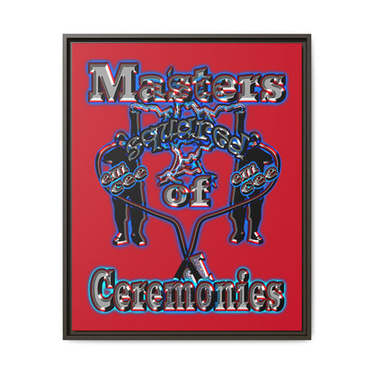 em cee squared - framed canvas art (dark red)