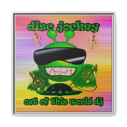 disc jockey - framed canvas art (color blur)