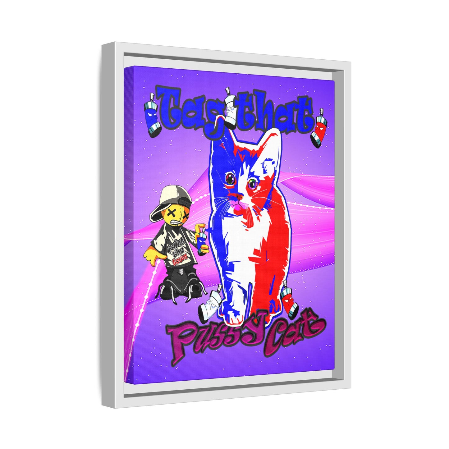 tag that - framed canvas art (purple-pink wave)