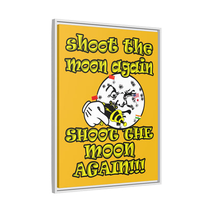 shoot the moon again - framed canvas art (yellow)