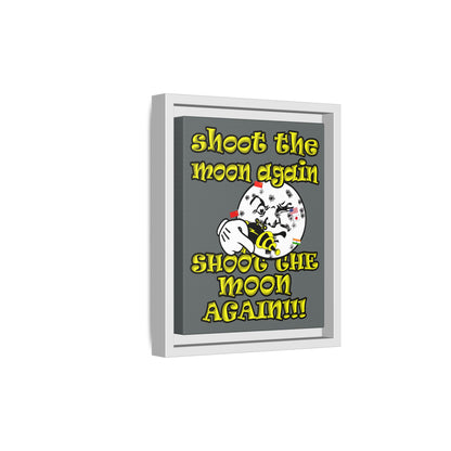 shoot the moon again - framed canvas art (dark grey)