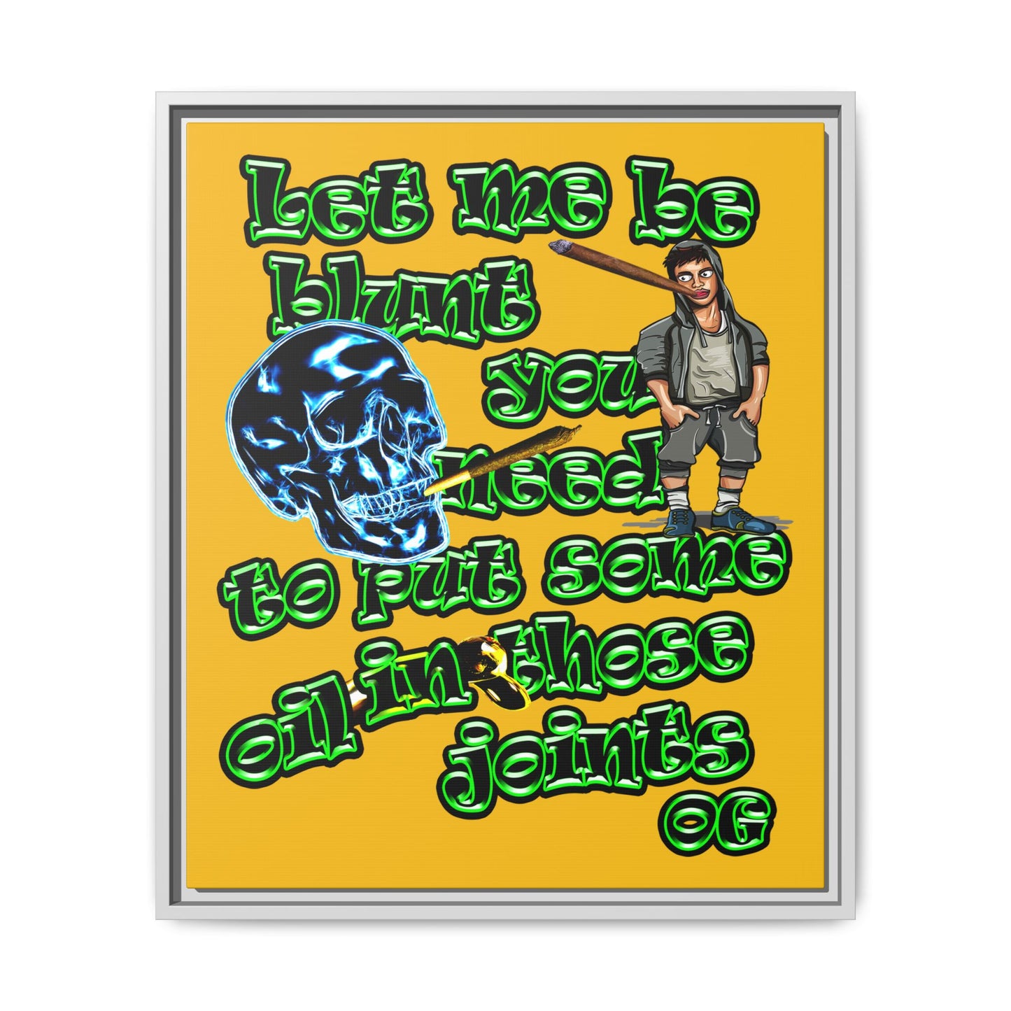 og - framed canvas art (yellow)