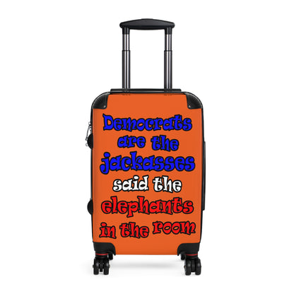 donkeys and elephants - Suitcase (orange)