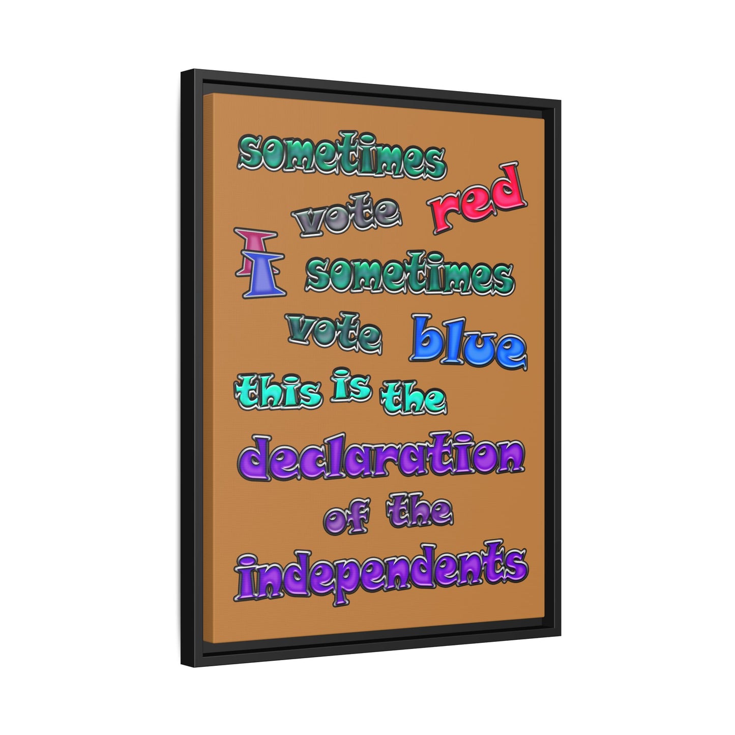 declaration of the independents - framed canvas art (light brown)