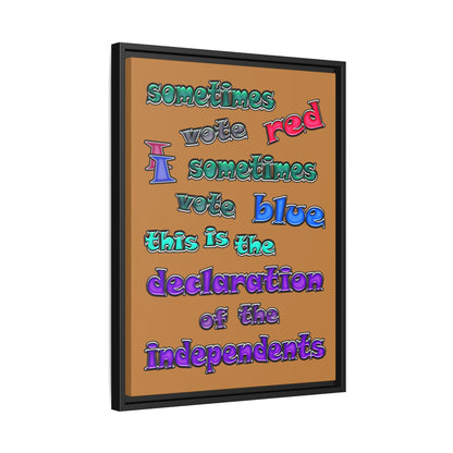 declaration of the independents - framed canvas art (light brown)