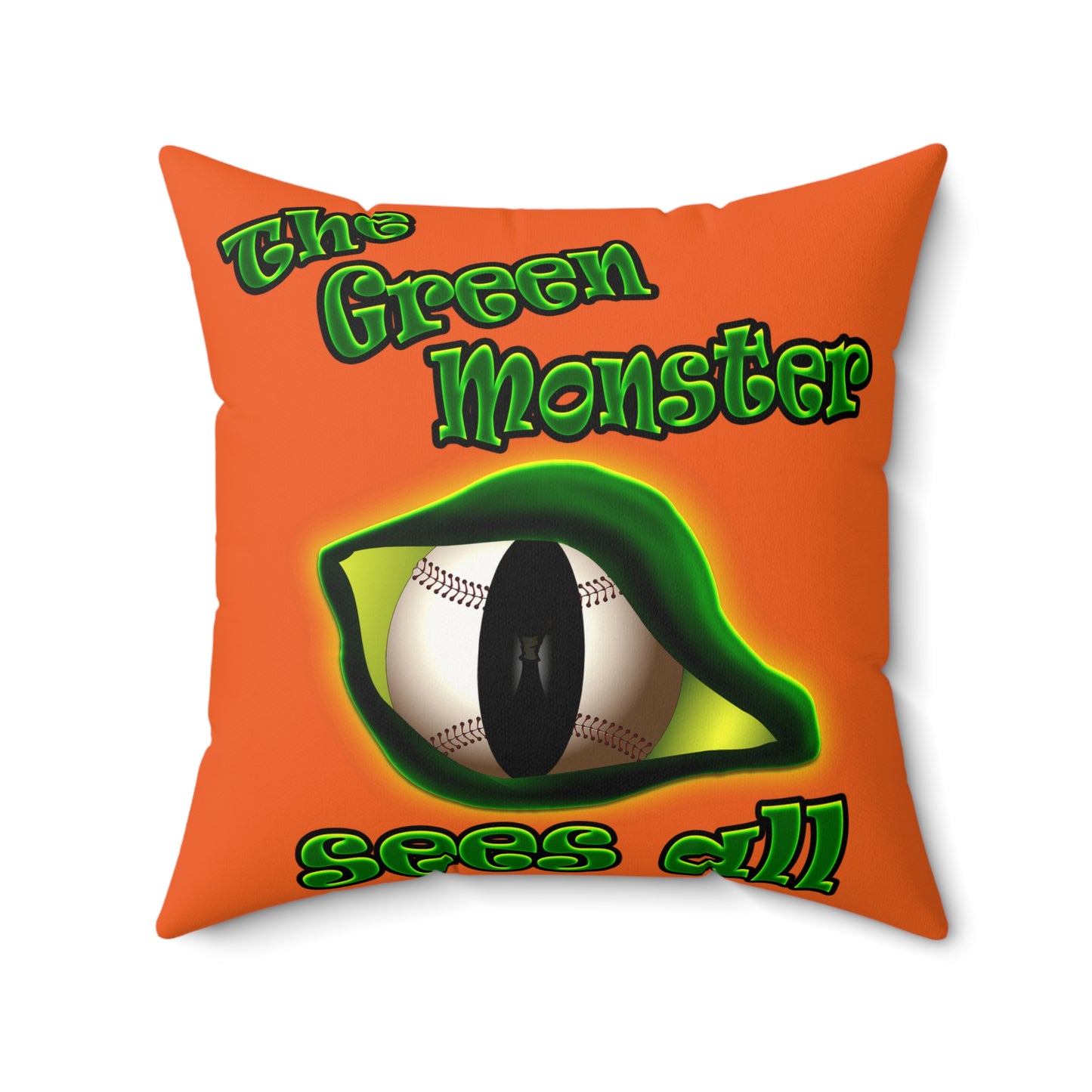 green monster - Faux Suede Square Pillow - (orange)