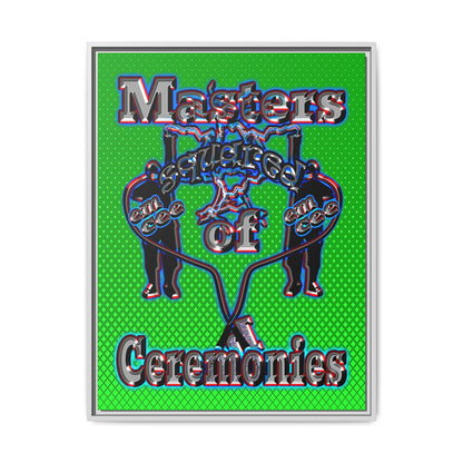 em cee squared - framed canvas art (logo green)