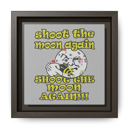shoot the moon again - framed canvas art (light grey)