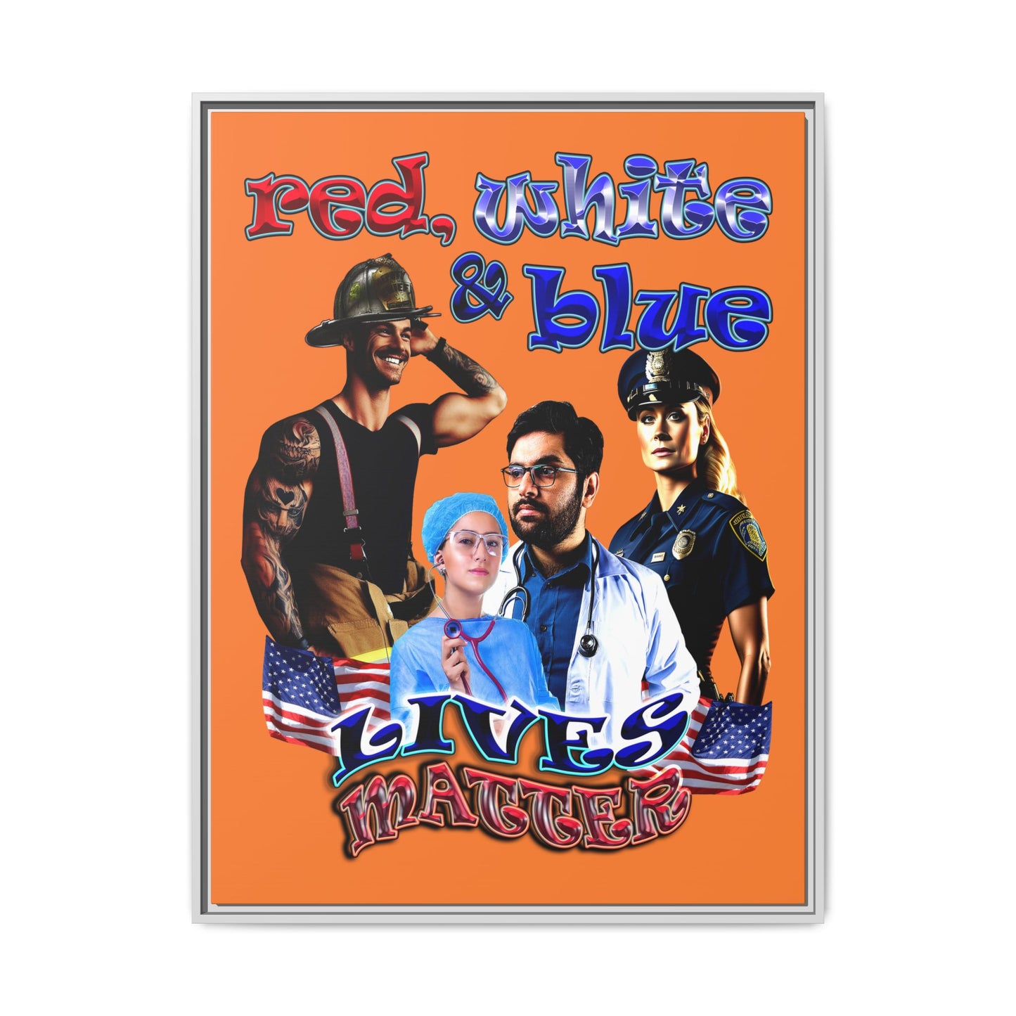 rw&b lives matter - framed canvas art (crusta)