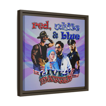 rw&b lives matter - framed canvas art (light blue-pink wave)