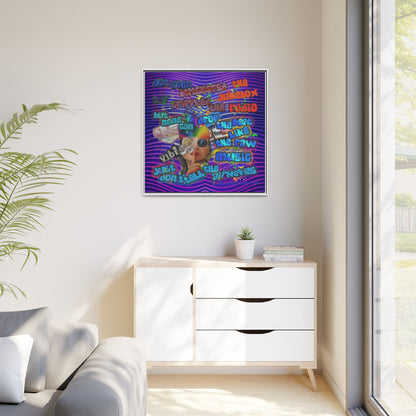 drop the beat - framed canvas art (purple wave)