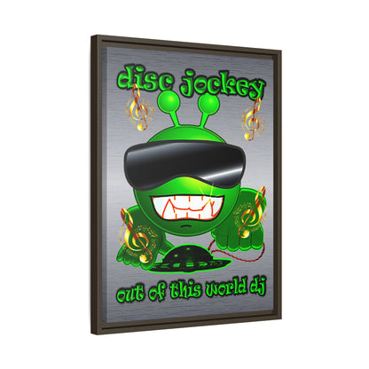 disc jockey - framed canvas art (brushed nickel)