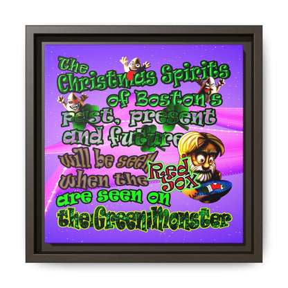christmas spirits of boston - framed canvas art (purple-pink wave)