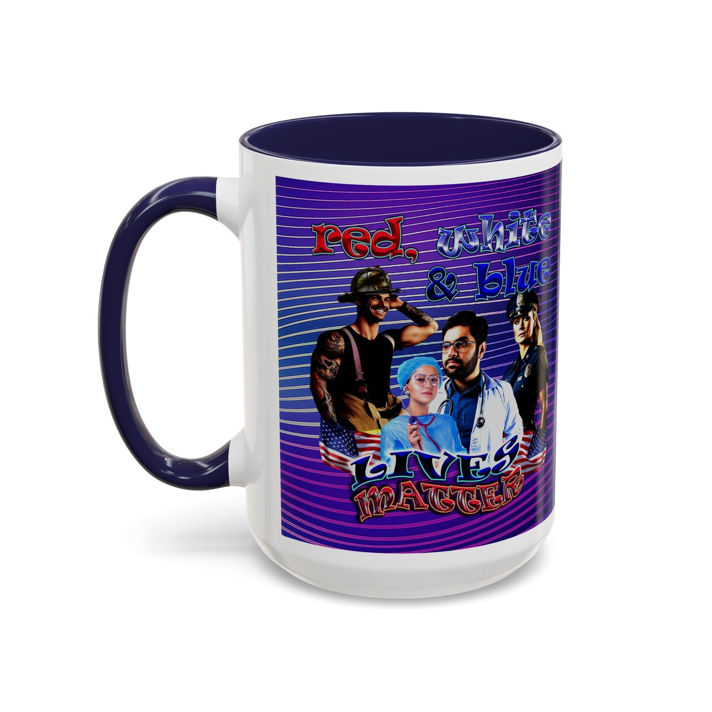 rw&b lives matter - Accent Mug (purple wave)