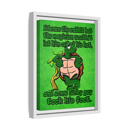 turtle race - framed canvas art (green turf)