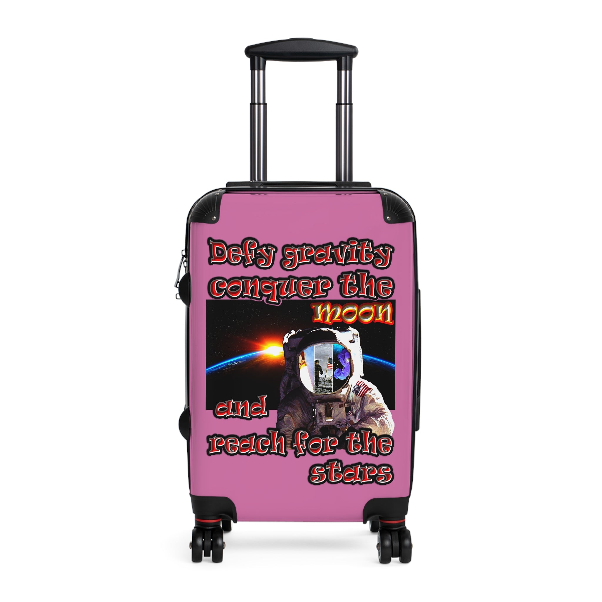 defy conquer reach - suitcase (light pink)